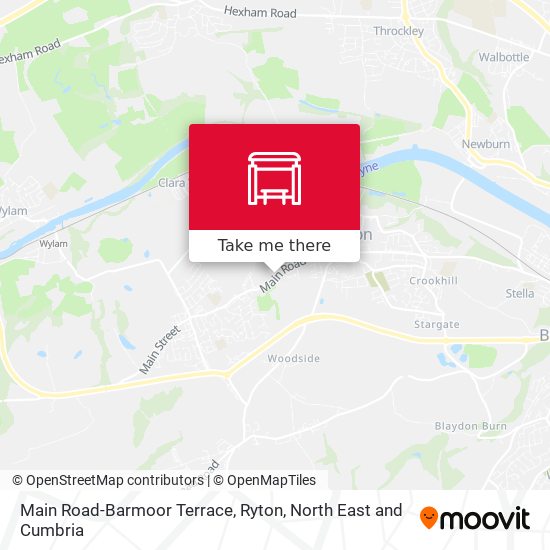 Main Road-Barmoor Terrace, Ryton map