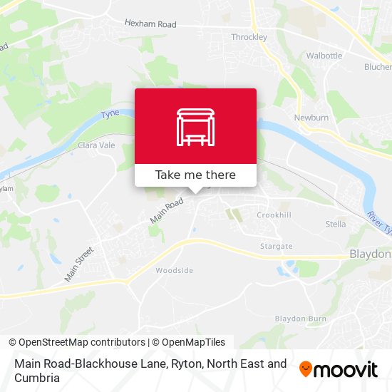 Main Road-Blackhouse Lane, Ryton map