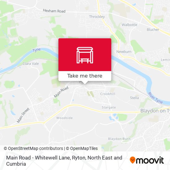 Main Road - Whitewell Lane, Ryton map