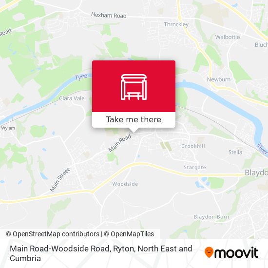 Main Road-Woodside Road, Ryton map