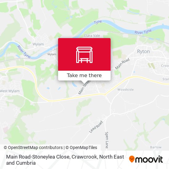 Main Road-Stoneylea Close, Crawcrook map