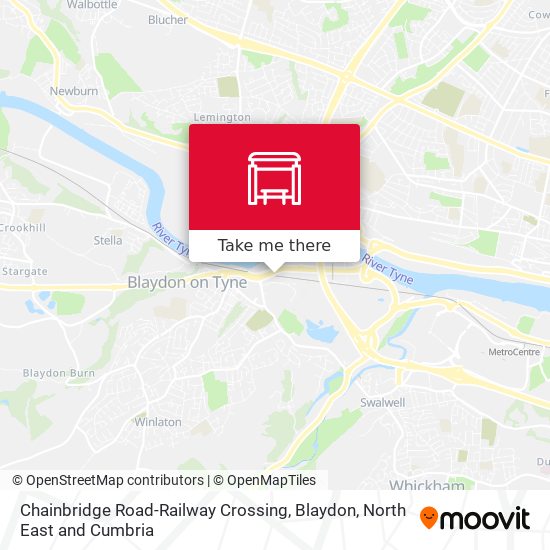 Chainbridge Road-Railway Crossing, Blaydon map
