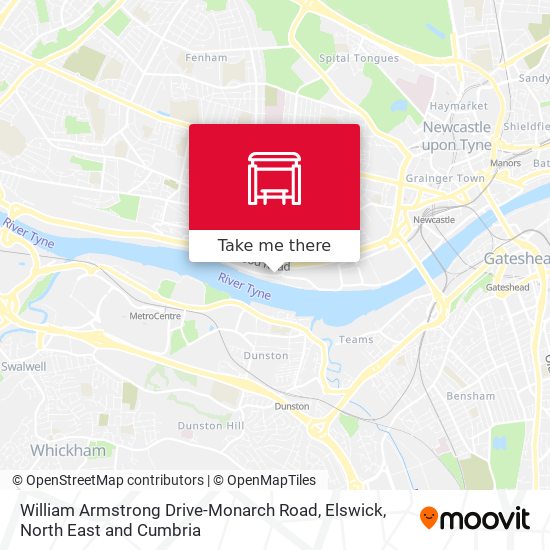 William Armstrong Drive-Monarch Road, Elswick map