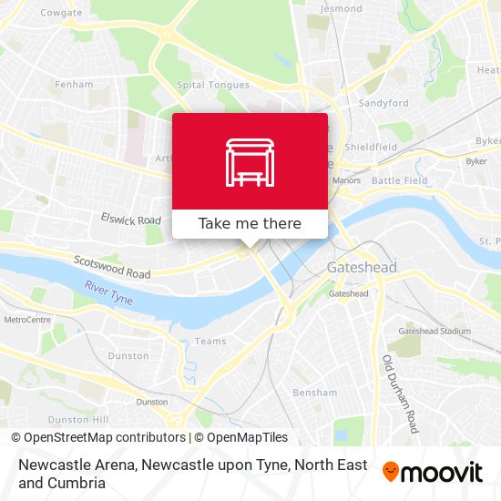 Newcastle Arena, Newcastle upon Tyne map