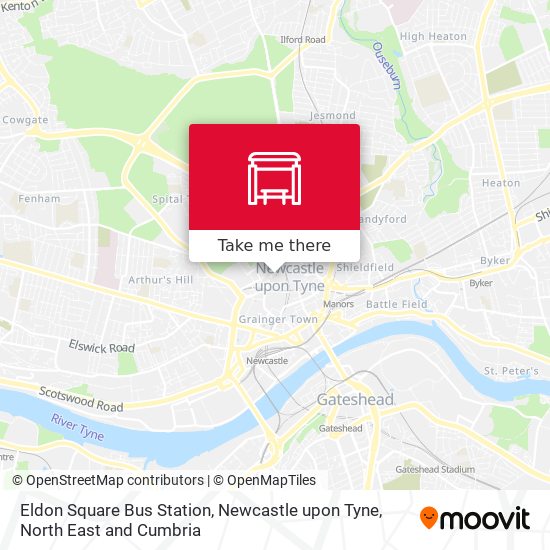 Eldon Square Bus Station, Newcastle upon Tyne map