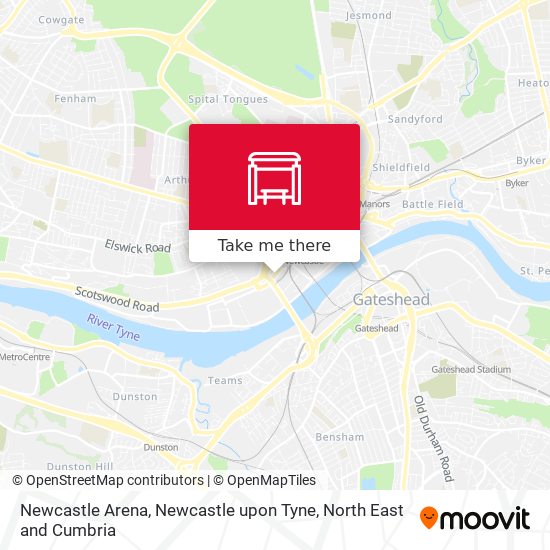 Newcastle Arena, Newcastle upon Tyne map