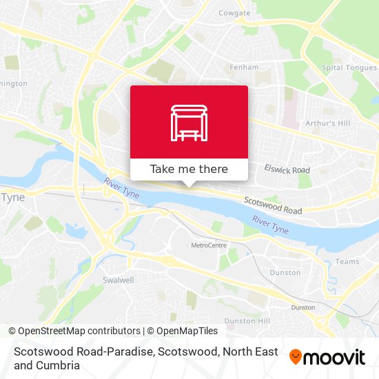 Scotswood Road-Paradise, Scotswood map