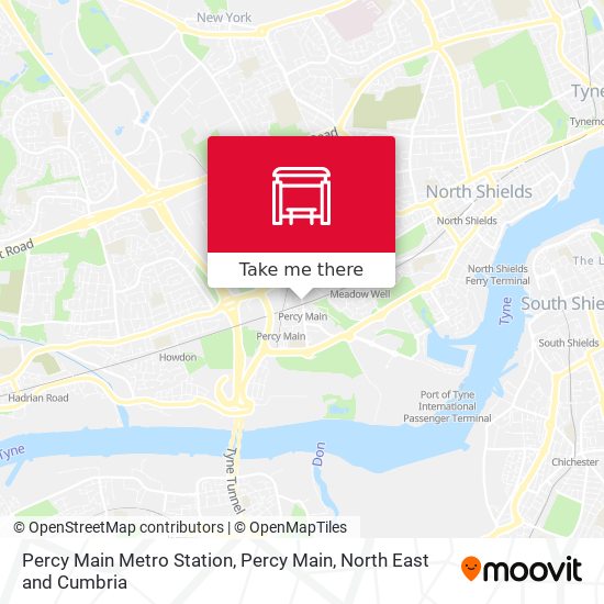 Percy Main Metro Station, Percy Main map
