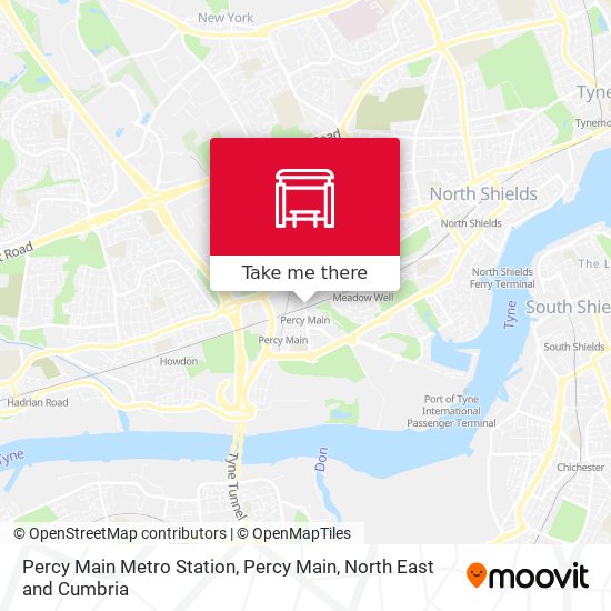 Percy Main Metro Station, Percy Main map