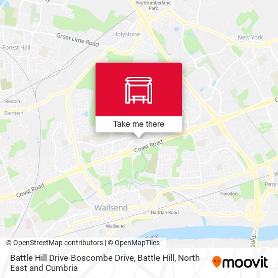 Battle Hill Drive-Boscombe Drive, Battle Hill map