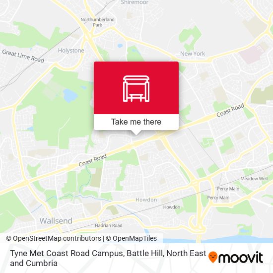 Tyne Met Coast Road Campus, Battle Hill map