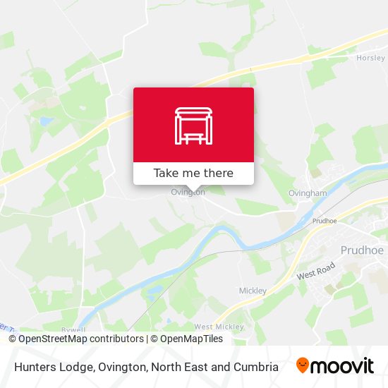 Hunters Lodge, Ovington map