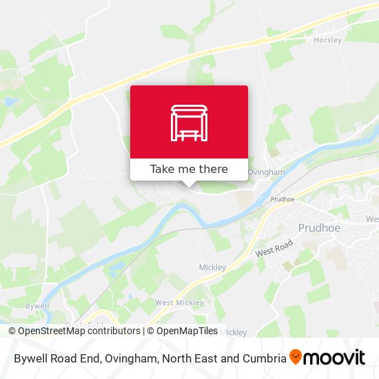 Bywell Road End, Ovingham map