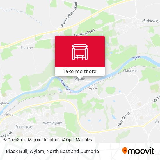 Black Bull, Wylam map