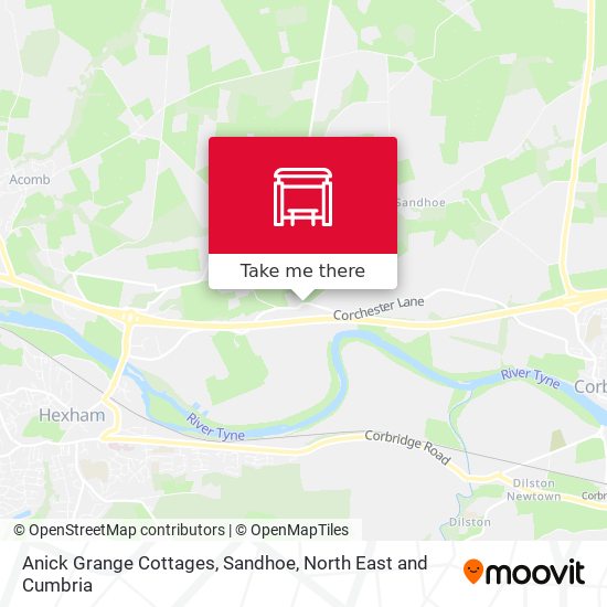 Anick Grange Cottages, Sandhoe map