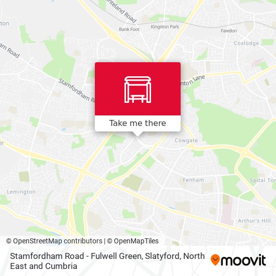 Stamfordham Road - Fulwell Green, Slatyford map