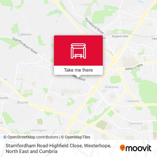 Stamfordham Road-Highfield Close, Westerhope map