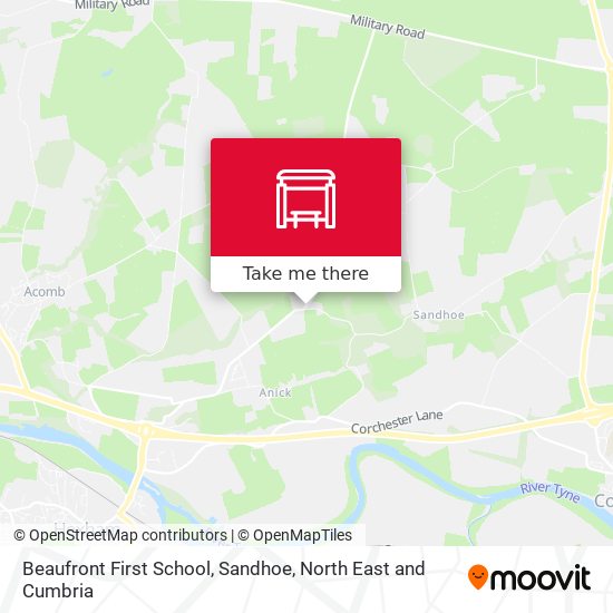 Beaufront First School, Sandhoe map
