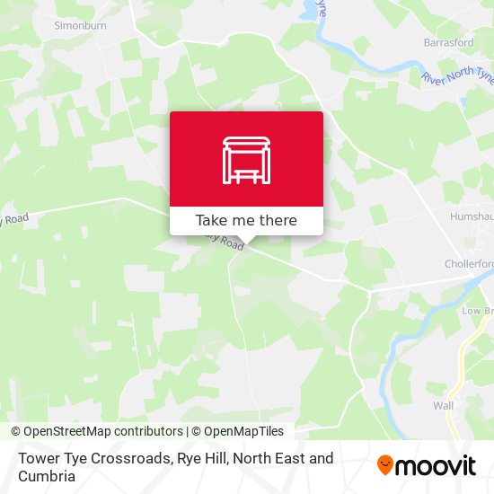 Tower Tye Crossroads, Rye Hill map