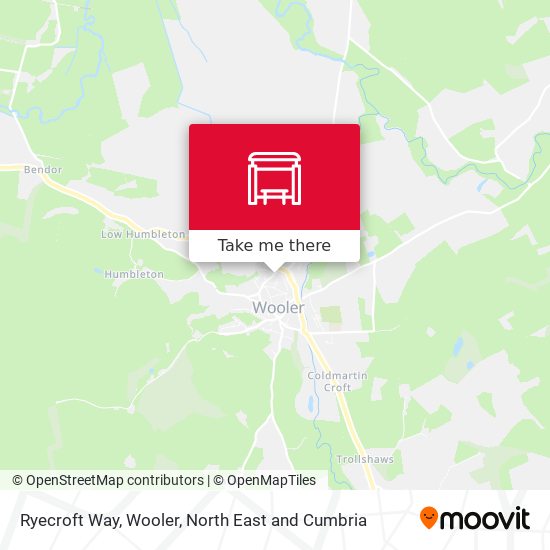 Ryecroft Way, Wooler map