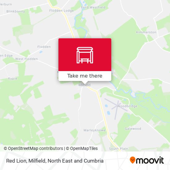 Red Lion, Milfield map