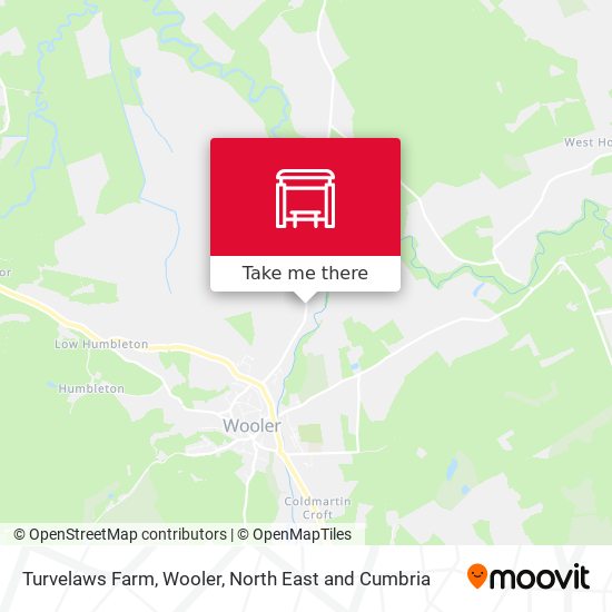 Turvelaws Farm, Wooler map