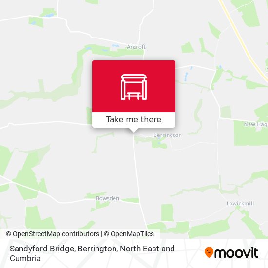 Sandyford Bridge, Berrington map