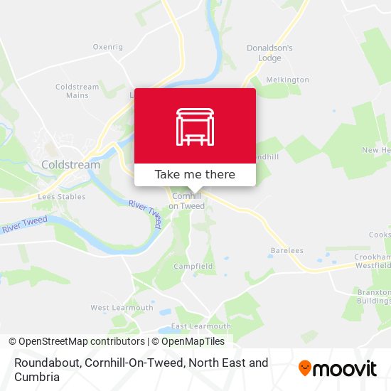 Roundabout, Cornhill-On-Tweed map