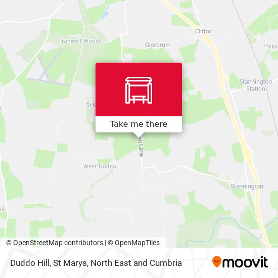 Duddo Hill, St Marys map