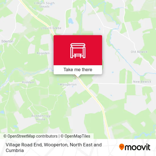 Village Road End, Wooperton map