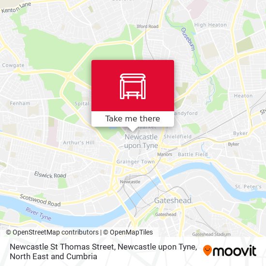 Newcastle St Thomas Street, Newcastle upon Tyne map