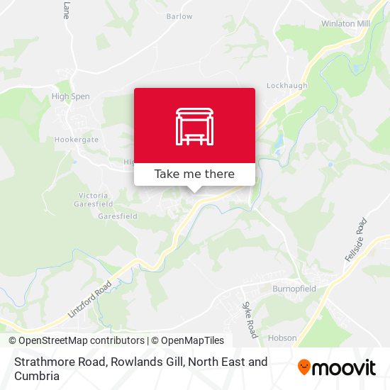 Strathmore Road, Rowlands Gill map