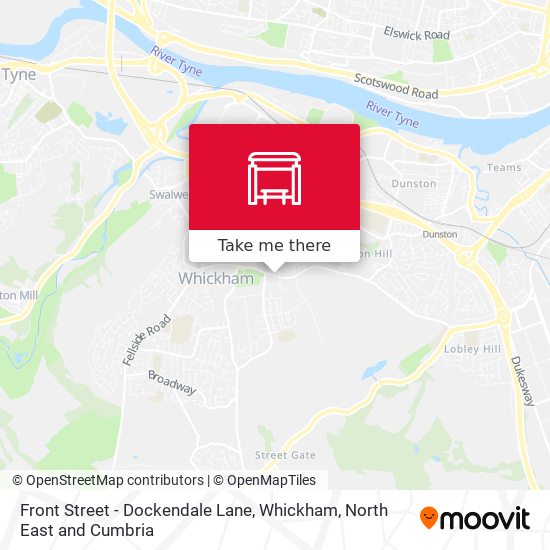 Front Street - Dockendale Lane, Whickham map