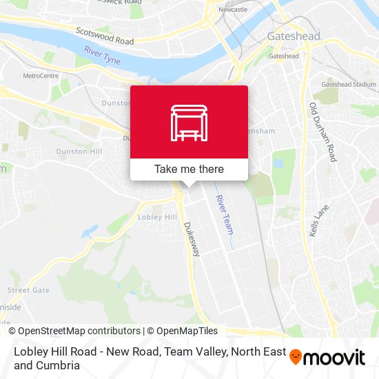 Lobley Hill Road - New Road, Team Valley map