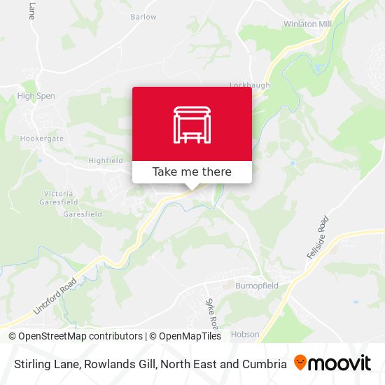 Stirling Lane, Rowlands Gill map