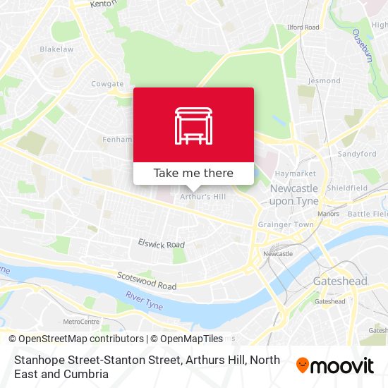 Stanhope Street-Stanton Street, Arthurs Hill map