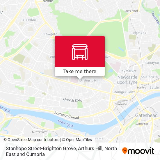 Stanhope Street-Brighton Grove, Arthurs Hill map