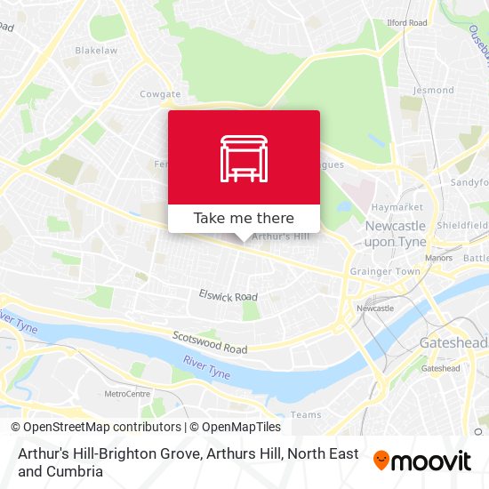 Arthur's Hill-Brighton Grove, Arthurs Hill map