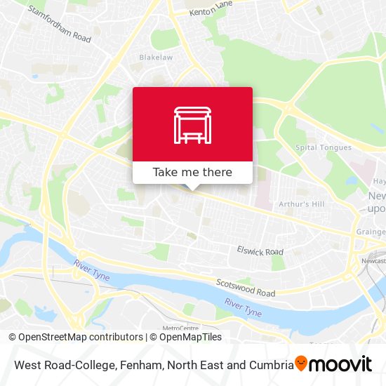 West Road-College, Fenham map