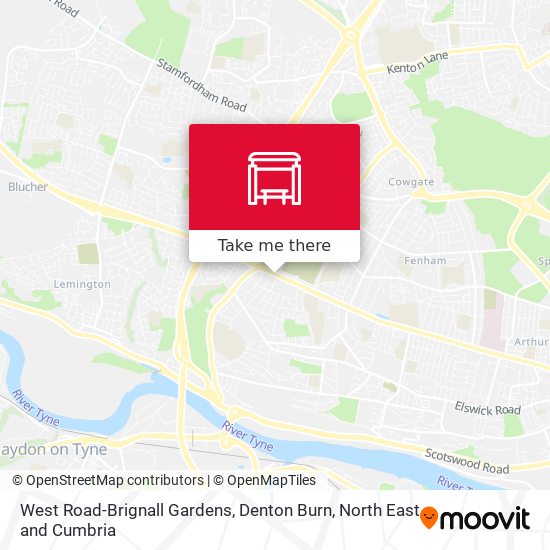 West Road-Brignall Gardens, Denton Burn map