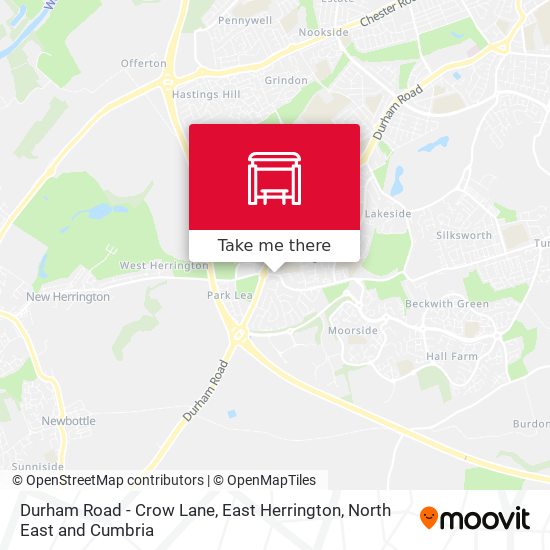 Durham Road - Crow Lane, East Herrington map