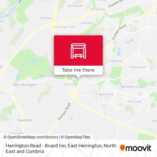 Herrington Road - Board Inn, East Herrington map