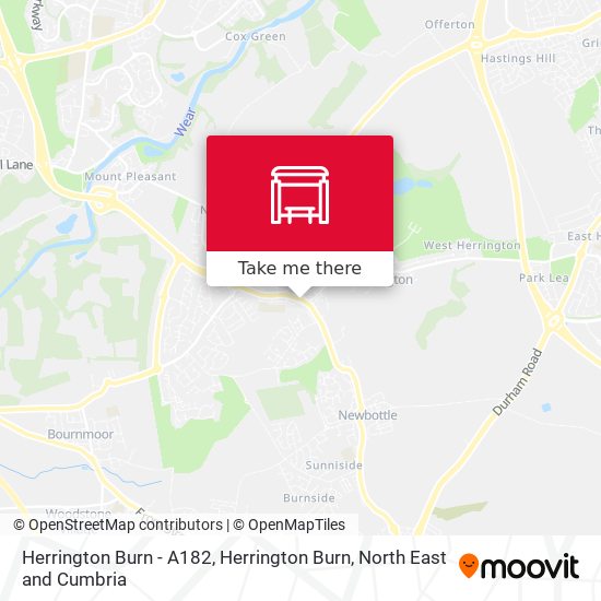 Herrington Burn - A182, Herrington Burn map