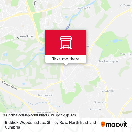 Biddick Woods Estate, Shiney Row map