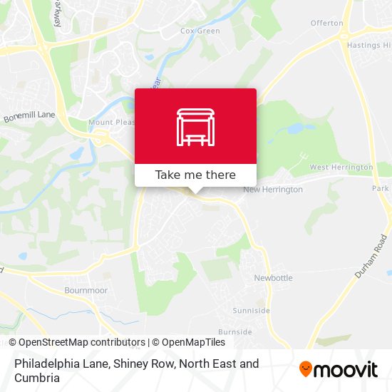Philadelphia Lane, Shiney Row map