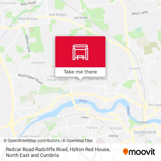 Redcar Road-Radcliffe Road, Hylton Red House map