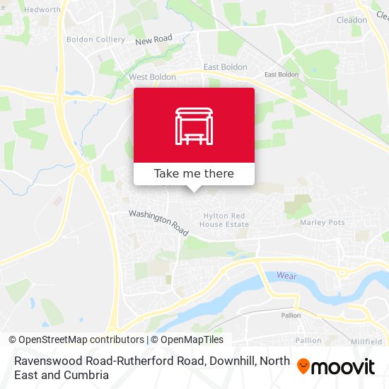 Ravenswood Road-Rutherford Road, Downhill map