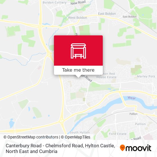 Canterbury Road - Chelmsford Road, Hylton Castle map