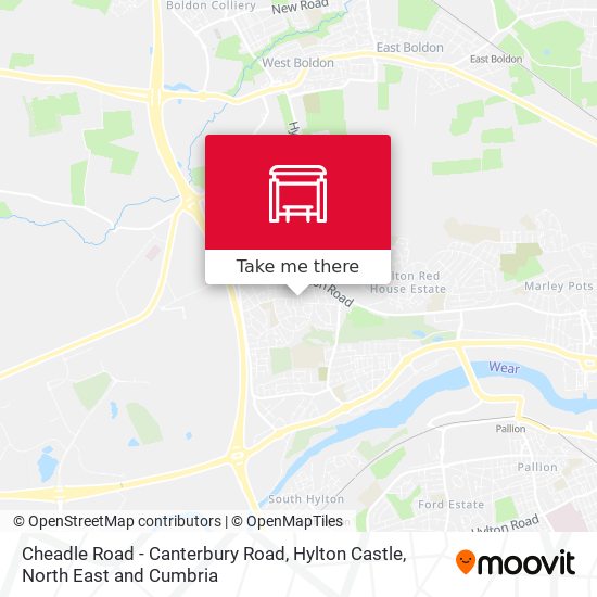 Cheadle Road - Canterbury Road, Hylton Castle map