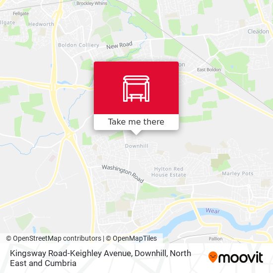 Kingsway Road-Keighley Avenue, Downhill map